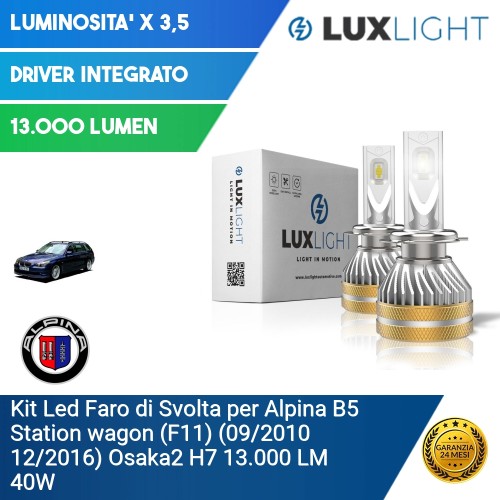 Kit Led Faro di Svolta per Alpina B5 Station wagon (F11) (09/2010 12/2016) Osaka2 H7 13.000 LM 40W