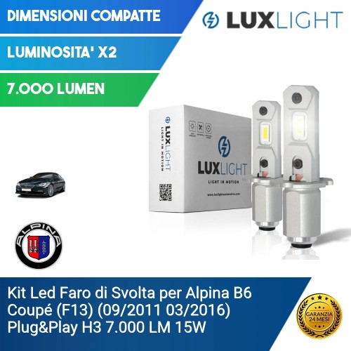 Kit Led Faro di Svolta per Alpina B6 Coupé (F13) (09/2011 03/2016) Plug&Play H3 7.000 LM 15W