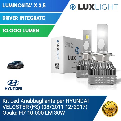 Kit Led Anabbagliante per HYUNDAI VELOSTER (FS) (03/2011 12/2017) Osaka H7 10.000 LM 30W