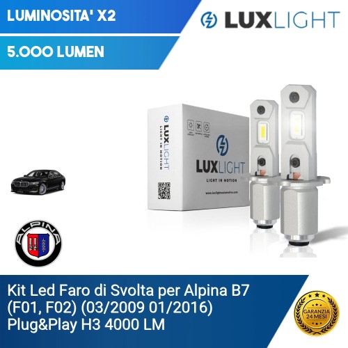 Kit Led Faro di Svolta per Alpina B7 (F01, F02) (03/2009 01/2016) Plug&Play H3 4000 LM