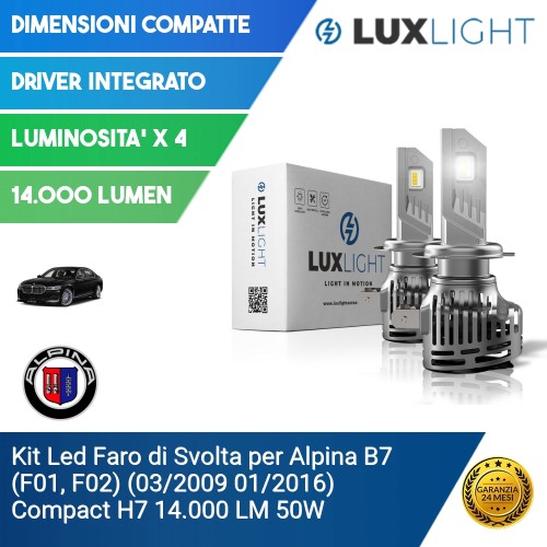 Kit Led Faro di Svolta per Alpina B7 (F01, F02) (03/2009 01/2016) Compact H7 14.000 LM 50W