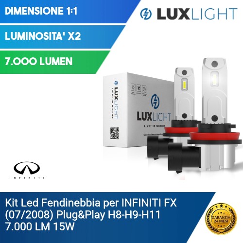 Kit Led Fendinebbia per INFINITI FX (07/2008) Plug&Play H8-H9-H11 7.000 LM 15W