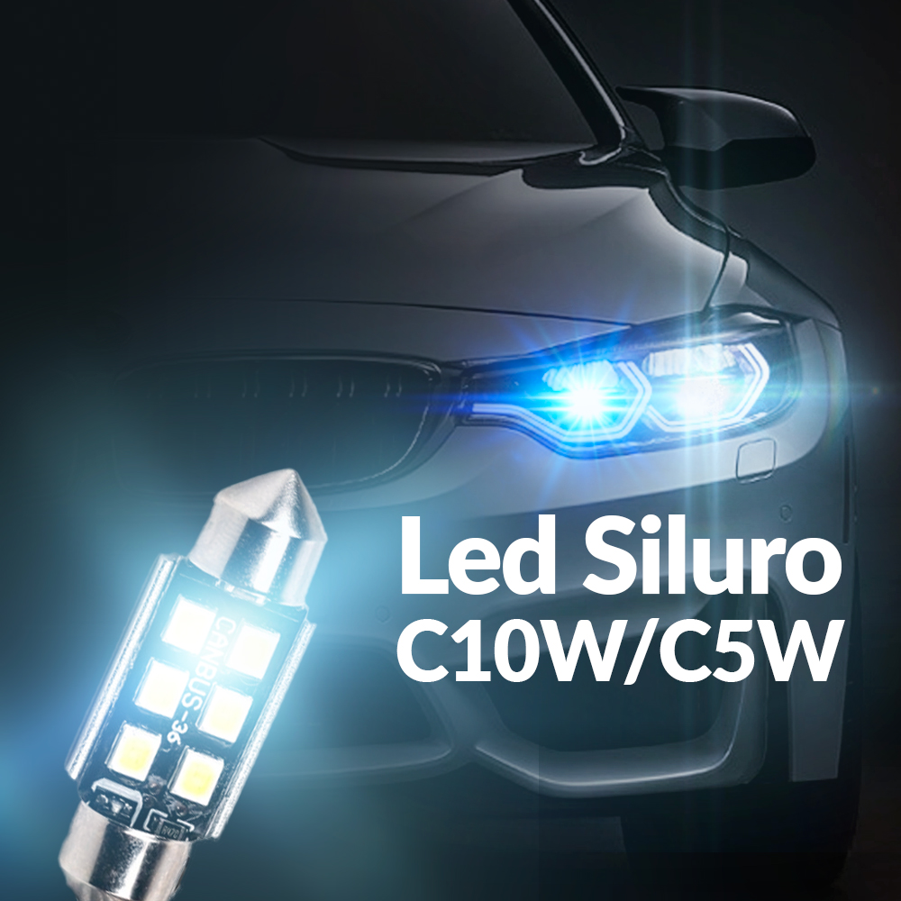 Lampadine Led Siluro C10W/C5W Auto e moto 12V